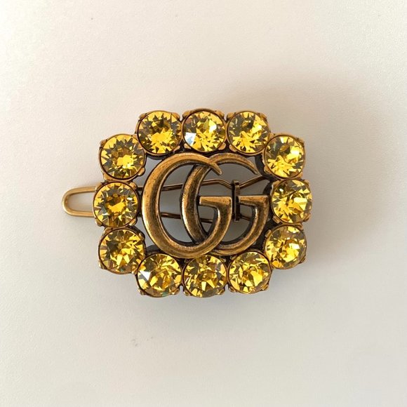 Gucci GG Marmont Crystal Embellished Hair Slide - Picture 1 of 3